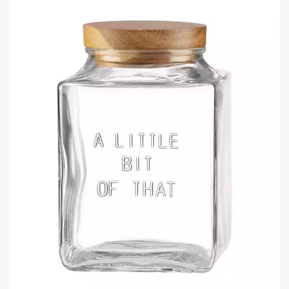 kate spade Clear Glass Pantry Jars with Wood Lids - Brown Accents - Picture 7 of 7